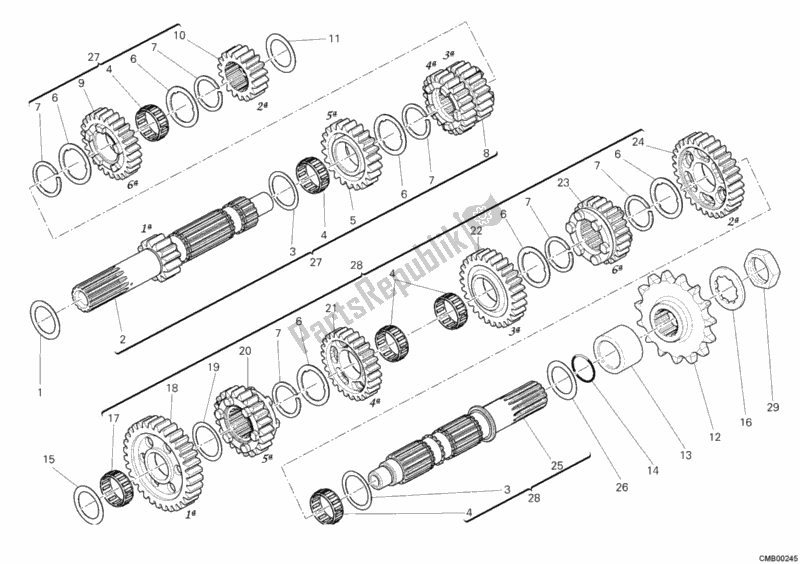 Todas las partes para Caja De Cambios de Ducati Multistrada 1200 S Touring 2012